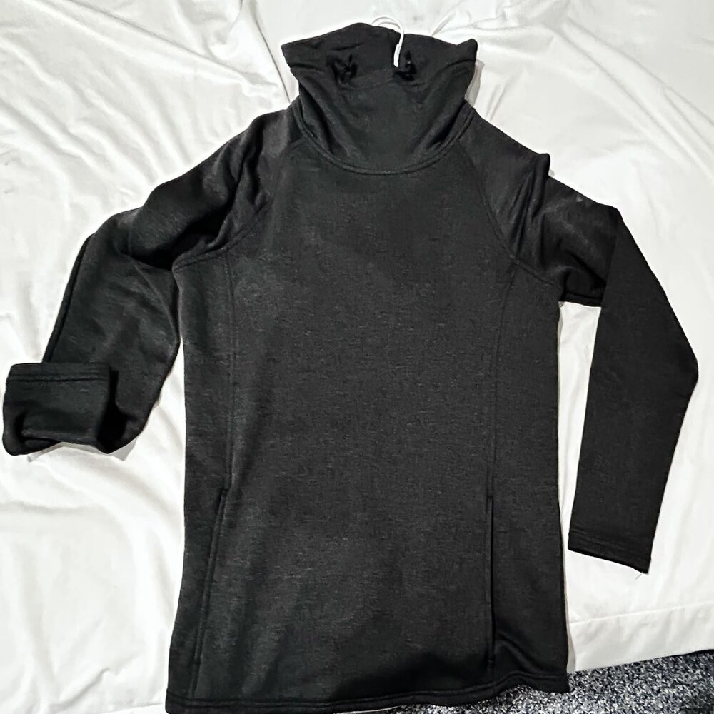 Men's Black Under Armor Cowl Neck Pullover Fleece Sweatshirt Size Large